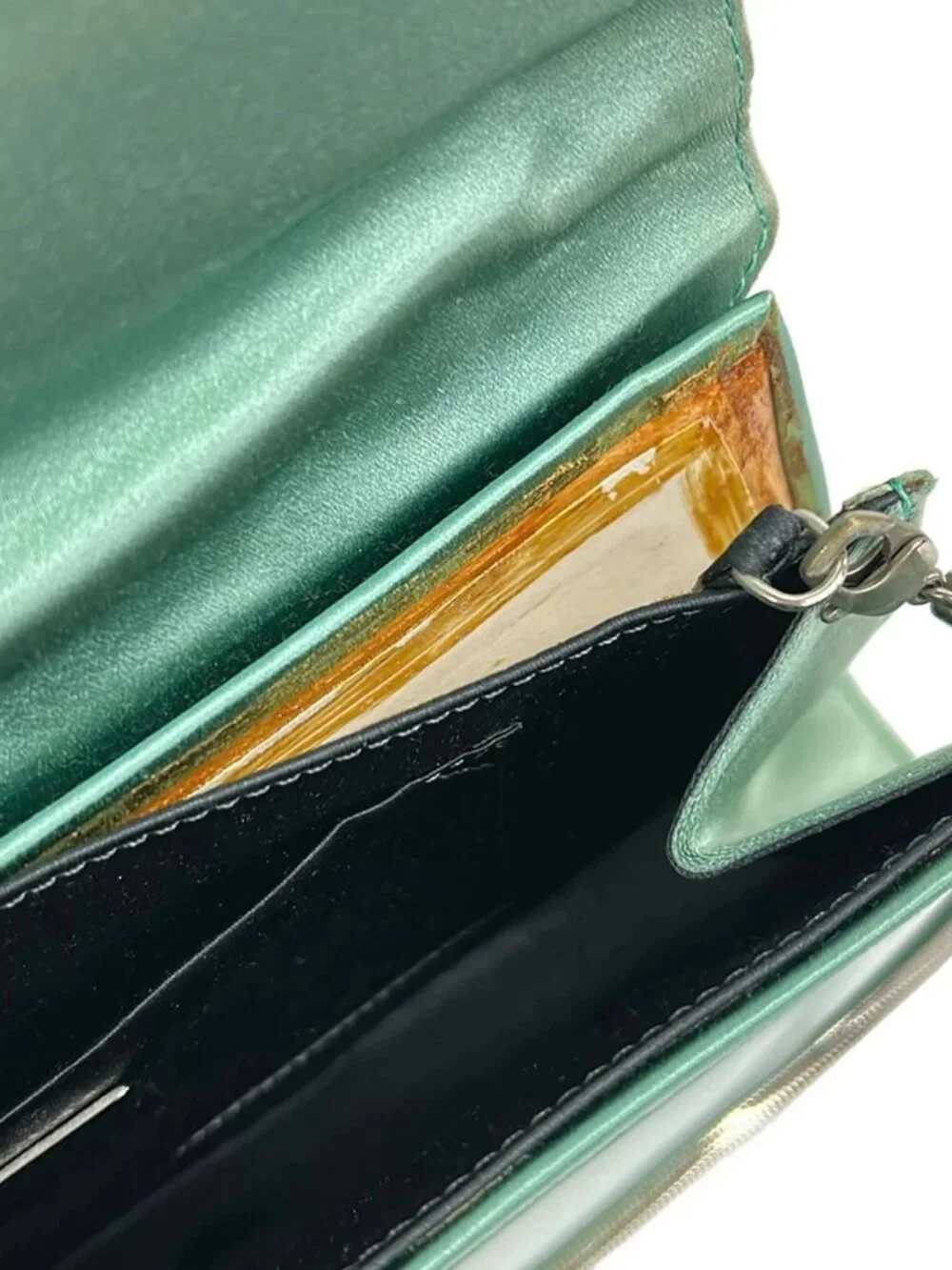 GIORGIOARMANI Green Satin Handbag